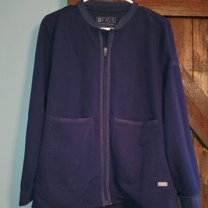 FIGS Navy bellery scrub jacket